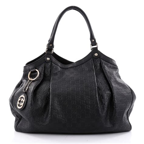 gucci large leather sukey tote|GUCCI Guccissima Large Sukey Tote Black .